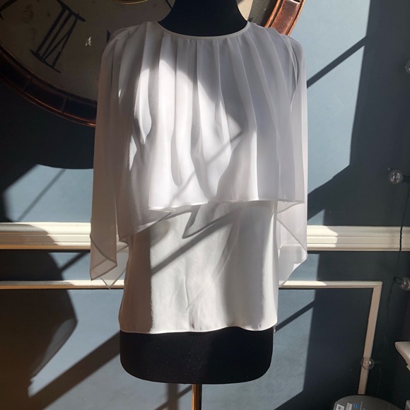 BCBG Chiffon Top With Overlay Detailing - Picture 5 of 6